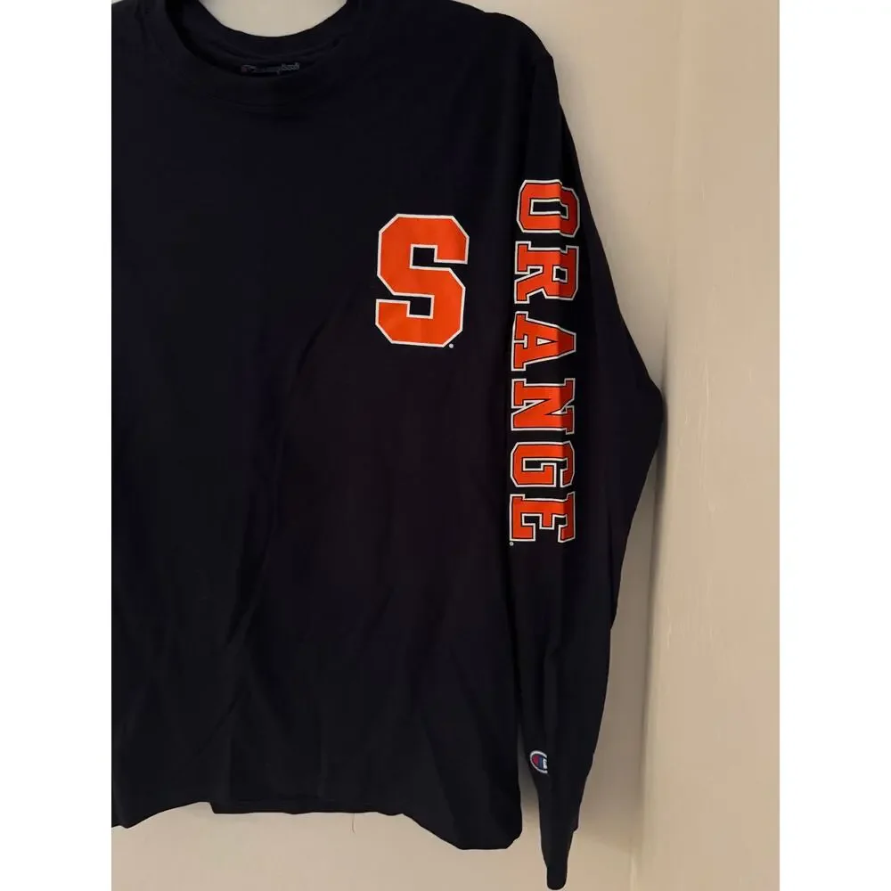 Syracuse University -Men's Champion Orange Logo Long Sleeve T-Shirt-Size S-NWOT - Picture 3 of 6